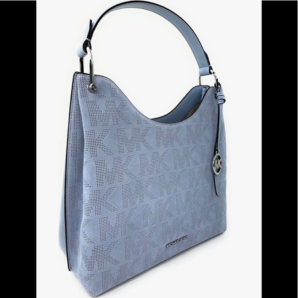 Michael Kors Joan XL Slouchy Shoulder Bag Pale Blue - Picture 3 of 16